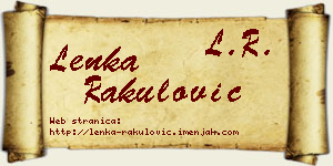 Lenka Rakulović vizit kartica